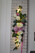 Künstliche Blumen,Dekoration,Kunst,Gesteck,Rosen,LED Beleuchtet,Timer 6 Std.
