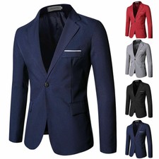  Business Anzug Blazer Sakko Slim Jacke Mantel Freizeit Hochzeitjacken DE