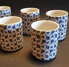Schöne Becher Porzellan blaue Blumen 6 Stück Geschirr Tassen Dekoration Tee Bad
