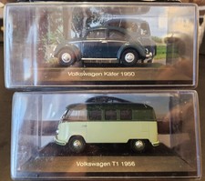 De Agostini VW Volkswagen Käfer von 1950 in blau und Volkswagen T1 1956  1:43