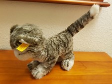 große weißgraue Katze von Steiff sucht neues Zuhause -ca.36cm 