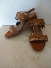 Marco Tozzi echt Leder Riemchen Sandale Sandalette baun Gr. 39 UK 6 Weite F TOP!