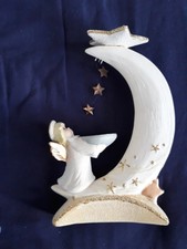 Weihnachtsdeko Engel Mond Sterne Standfigur 30cm