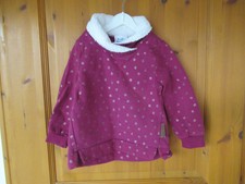 Mädchen Sweater mit Teddykragen -Topolino-Gr. 98/104-bordeaux mit Glitzerpunkten