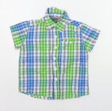 Eintrag Baby blau kariert Baumwolle Basic Button-Up Größe 12-18 Monate Kragen Knopf