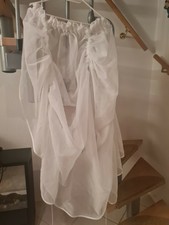 Gardine, Vorhang, Zugband zum Raffen weiß Länge ca. 106 cm, Breite ca. 80 cm 