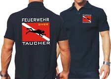 Polo navy, "Feuerwehr Taucher" mit Diver Flagge
