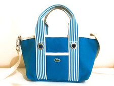 Lacoste Tasche Cross Body kleiner Shopper blau Canvas maritim cruise line