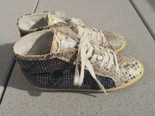 Original Peter Schmid Manufaktur Damen Schuhe Gr. 37 Schlangenleder / Straß 