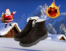NEU Damen Winter Wasserdicht Schneeschuhe Warm Stiefel Stiefeletten Flache Boots