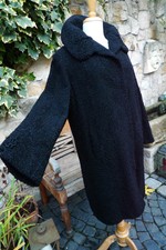 sehr schöner schwarzer Pelzmantel Fellmantel Persianer Mantel 