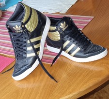 Adidas Top Ten Hi Sleek Series Sneaker Inner Heel Gr.38 schwarz gold