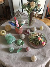 SET Mosaik Set Teelicht Kerzen Halter Vase Schale Kugel Ei Oster Deko