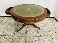 Englische Stilmöbel Couchtisch, Wohnzimmertisch Tisch Mahagoni Leder 86cmD 54cmH