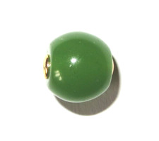 JADE KUGEL KETTENANHÄNGER CHARM PERLE GRÜN GOLDFARBEN EDELSTEIN SCHMUCK GESCHENK