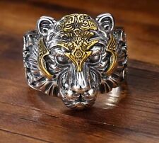 Tiger Lion Ring verstellbar Modeschmuck 9g Hochwertig Silber Gold Big Cat