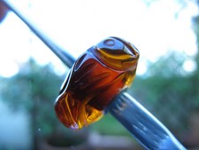 Trollbeads Amber *  Bernstein OOAK * Unikat * graviert * Fische