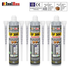 3 x 300ml Injektionsmörtel Verbundmörtel Ankerkleber 6 x Mischer Montagemörtel