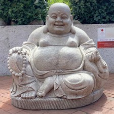 Happy Buddha Figur Granit (125cm) Garten Hotai Statue groß China AsienLifeStyle