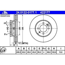ATE Bremsscheiben 2 Stück vorne z. Bsp. für MG