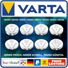 Varta Markenqualität CR2032 CR2025 CR1616 CR2430 CR2450 Industrieware Bulk