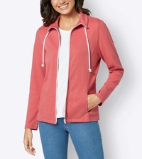 Damen Jacke Sweatjacke Freizeitjacke langarm grapefruit Gr. 48