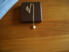 Wunderschöne zarte Goldkette gest.ca.41cm mit Perlenanhänger als Frucht 