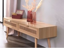  Lowboard Wiener Geflechtstyle Sideboard TV Schrank Im Flechtstyle Massivholzbei