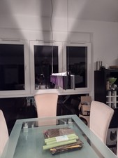 Esszimmer Lampe Leuchte Pendelleuchte Glas stylisch 85cm lang Violett Glas