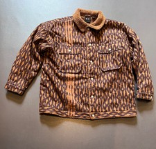 Selten! Adidas Ivy Park Monogramm Sherpa Borg Trucker Jacke L-XL 50" - 52"