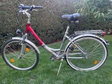 26Zoll ALU 7 Gang Damen City Bike in Rot & gefedert Nabenschaltung Tiefeinsteige