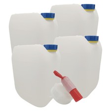 4x 10 Liter Kanister Camping Wasserkanister Auslaufhahn Stapelbar lebensmittel