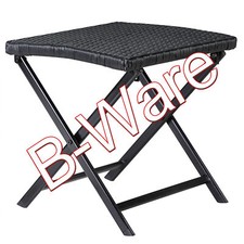 B-Ware Polyrattan Klapphocker Schwarz Hocker Garten Möbel Tisch 