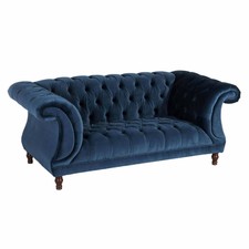 Max Winzer 2-Sitzer Sofa Ivette Samtvelours Petrol Füße Buche Nussbaum Dunkel