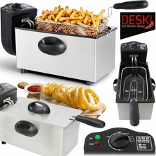 Fritteuse 3 Liter Kaltzonen Friteuse Edelstahl Drehregler 2000W Frittöse Fritöse