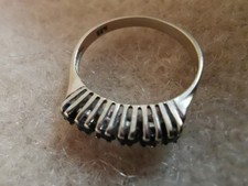 585 Weißgold 14K Gold Ring  Saphir Memory  RG 47,  15mm, für den kleinen Finger 