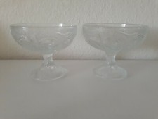 Dessertschalen Eisbecher - 2 Stück - Glas mit Früchte-Dekor - Zustand sehr gut