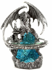 Dunkle Legenden Silber Drache Ölbrenner Schmelzen Kerze Tee Licht Wachs Geschenk