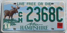 New Hampshire 2002 USA Auto Nummernschild Elch Grafik License Plate
