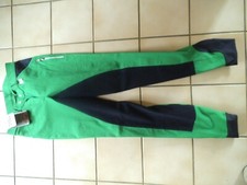 Damen Vollbesatzreithose grün/dunkelblau Gr. 36 (Pro Team)