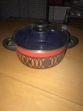 Alter Silit Emaille Email Kochtopf Topf mit Deckel , 20 cm Durchmesser,9 cm Hoch