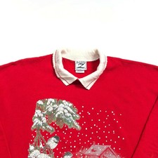 Rote Vögel im Schnee Baum Vintage Sweatshirt