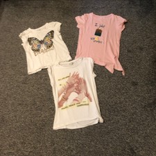 3 x Mädchen T Shirt 134/140 ~ Review/ Summer Time/ C & A