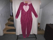 Esmara Gr.42-44 Flauschiger Nicki Kaputzen Overall-Jumpsuit Herz-Bommel im Front