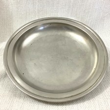 Antike französische Nickel Servierschüssel Geschirr Primitiv Kitchenalia Landküche 