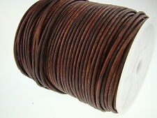 Lederschnur Rund 3 mm - Antik Braun. Lederband. Länge - wählbar