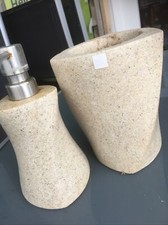 WC Halterung & Seifenspender Beige Meliert 