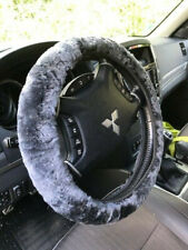 Lenkradschoner Bezug aus echtem Lammfell anthrazit universell passend