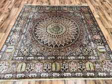 Exklusiver Perserteppich Orient Perser Teppich Ghom Seide Silk Rug 210 x 196 TOP