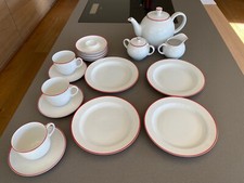 Arzberg 1382 Rotrand Gretsch_Collection Dibbern_Teeservice m.Eierbechern wie neu